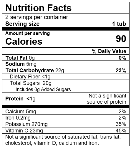 Nutrition Facts Banana Orange Medley